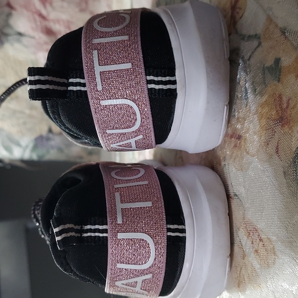 Nautica Kids Girls Pink/Black Metallic Sneaker  Athletic Running Shoes Sz 2 - Picture 11 of 14